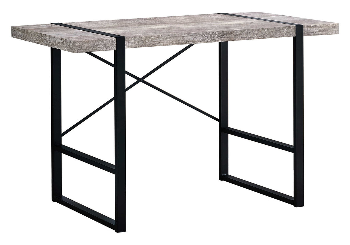 Computer Desk, Home Office, Laptop, 48"l, Work, Beige Laminate, Black Metal, Contemporary, Modern