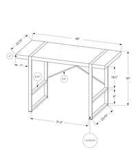 Computer Desk, Home Office, Laptop, 48"l, Work, Grey Laminate, Black Metal, Contemporary, Modern