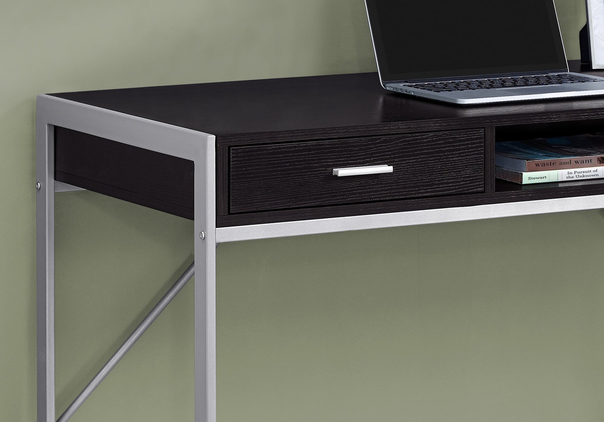 Computer Desk, Home Office, Laptop, Storage Drawers, 48"l, Work, Brown Laminate, Grey Metal, Contemporary, Modern