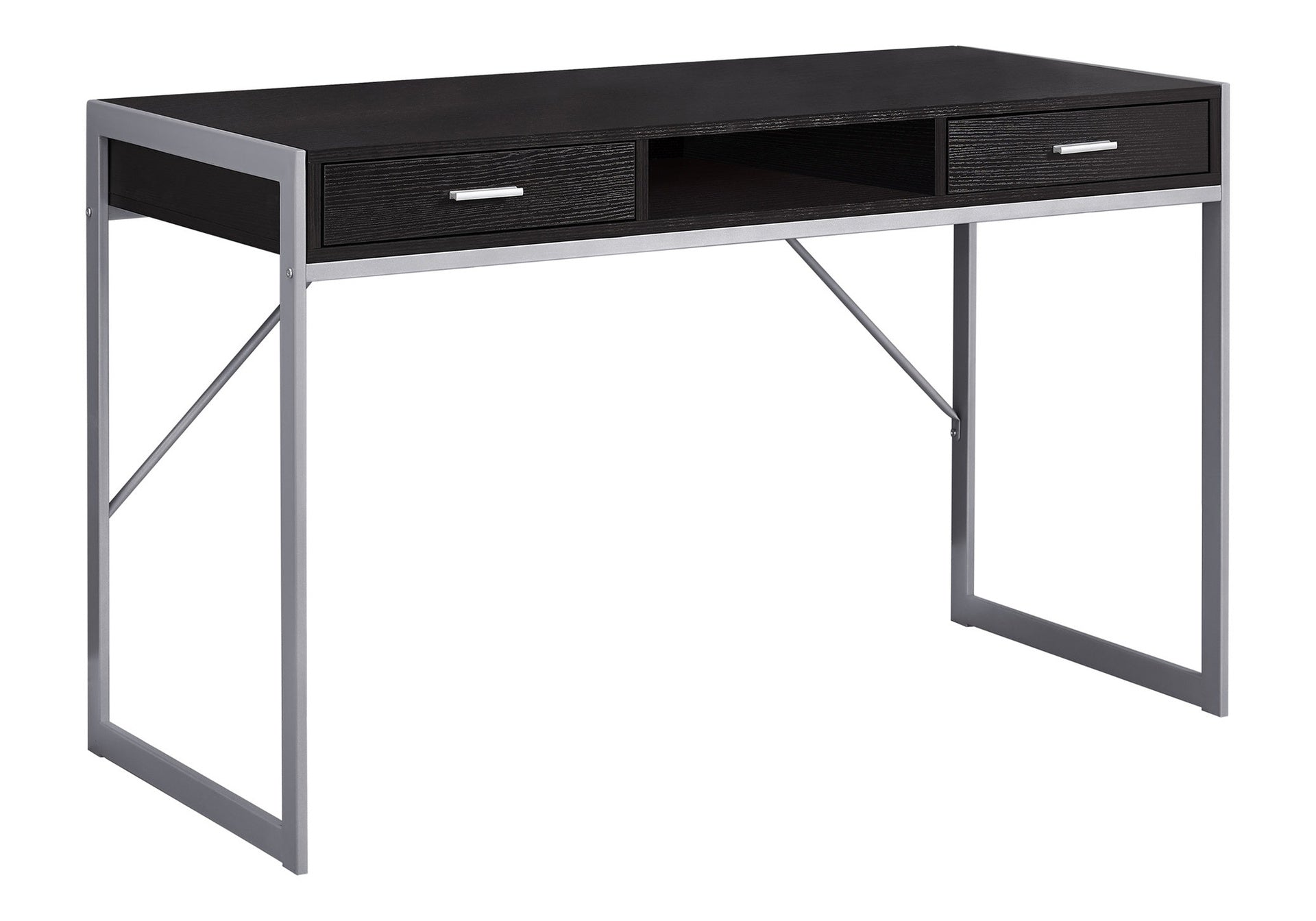Computer Desk, Home Office, Laptop, Storage Drawers, 48"l, Work, Brown Laminate, Grey Metal, Contemporary, Modern