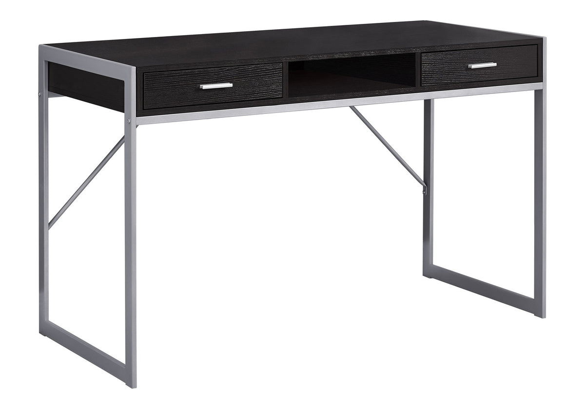 Computer Desk, Home Office, Laptop, Storage Drawers, 48"l, Work, Brown Laminate, Grey Metal, Contemporary, Modern