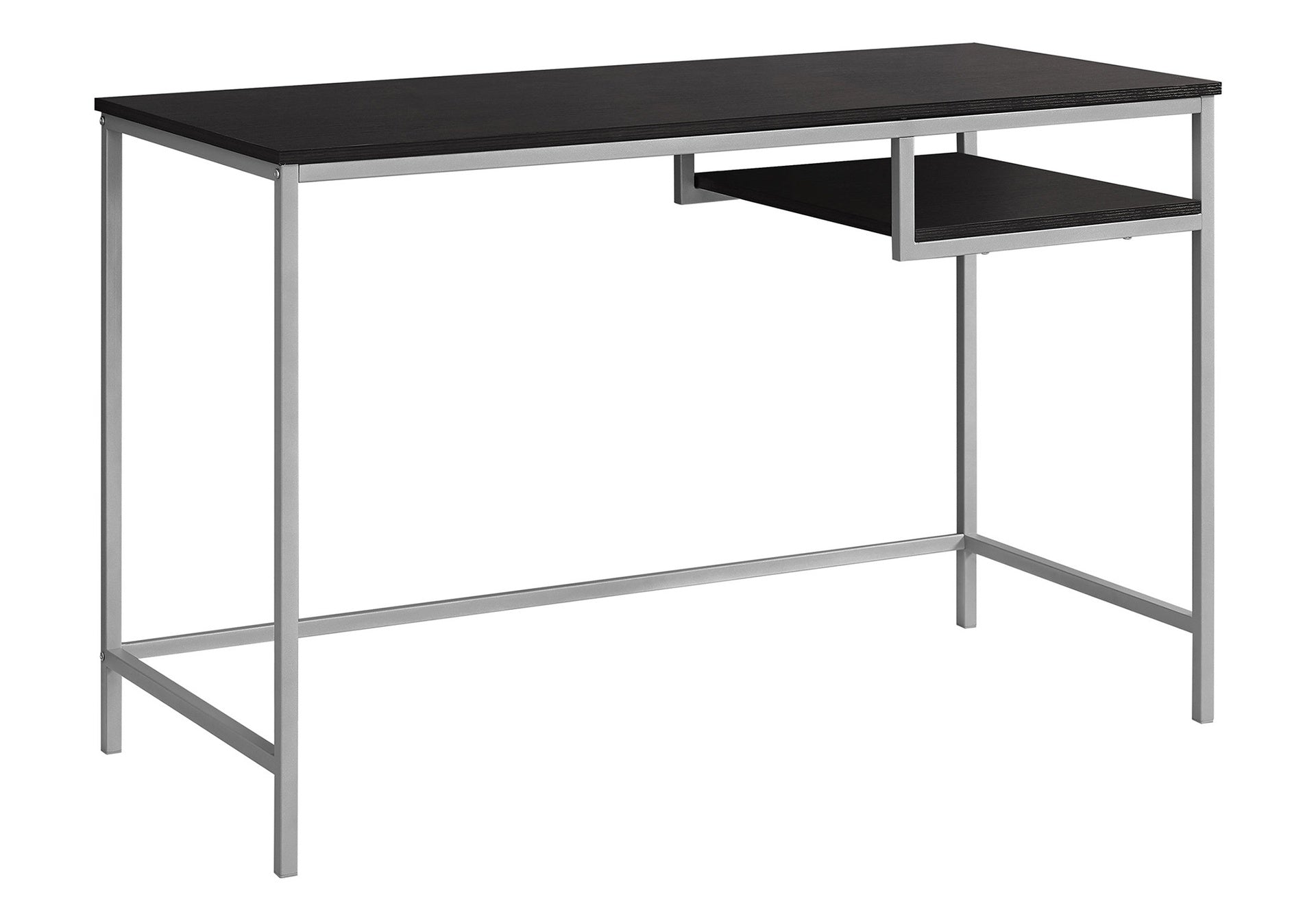 Computer Desk, Home Office, Laptop, 48"l, Work, Brown Laminate, Grey Metal, Contemporary, Modern