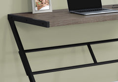 Computer Desk, Home Office, Laptop, 48"l, Work, Brown Laminate, Black Metal, Contemporary, Modern