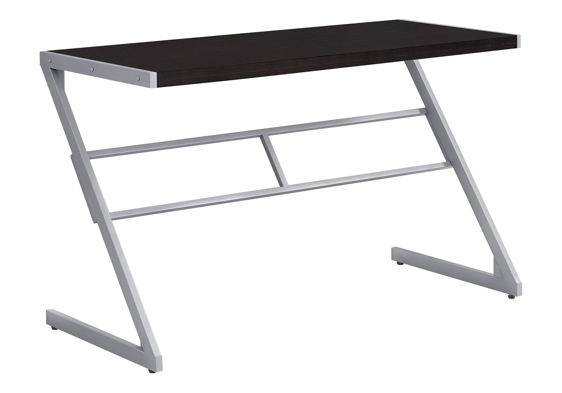 Computer Desk, Home Office, Laptop, 48"l, Work, Brown Laminate, Grey Metal, Contemporary, Modern