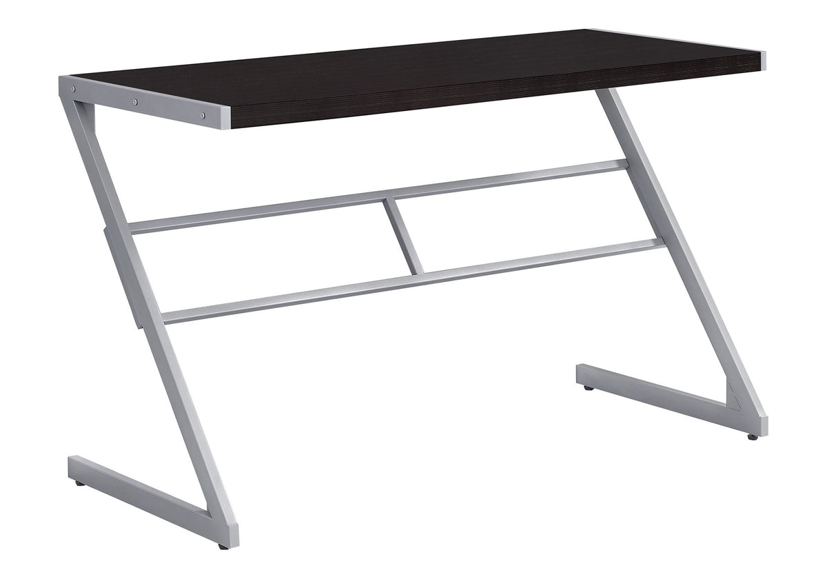 Computer Desk, Home Office, Laptop, 48"l, Work, Brown Laminate, Grey Metal, Contemporary, Modern