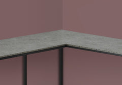 Computer Desk, Home Office, Corner, 58"l, L Shape, Work, Laptop, Grey Laminate, Black Metal, Contemporary, Modern
