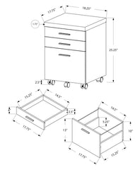 File Cabinet, Rolling Mobile, Storage Drawers, Printer Stand, Office, Work, Brown Laminate, Contemporary, Modern