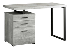 Computer Desk, Home Office, Laptop, Left, Right Set-up, Storage Drawers, 48"l, Work, Grey Laminate, Black Metal, Contemporary, Modern