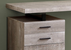 Computer Desk, Home Office, Laptop, Left, Right Set-up, Storage Drawers, 48"l, Work, Beige Laminate, Black Metal, Contemporary, Modern