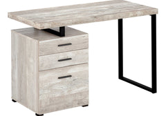 Computer Desk, Home Office, Laptop, Left, Right Set-up, Storage Drawers, 48"l, Work, Beige Laminate, Black Metal, Contemporary, Modern