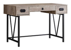 Computer Desk, Home Office, Laptop, Storage Drawers, 48"l, Work, Beige Laminate, Black Metal, Transitional
