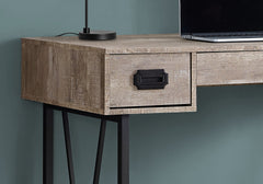 Computer Desk, Home Office, Laptop, Storage Drawers, 48"l, Work, Beige Laminate, Black Metal, Transitional