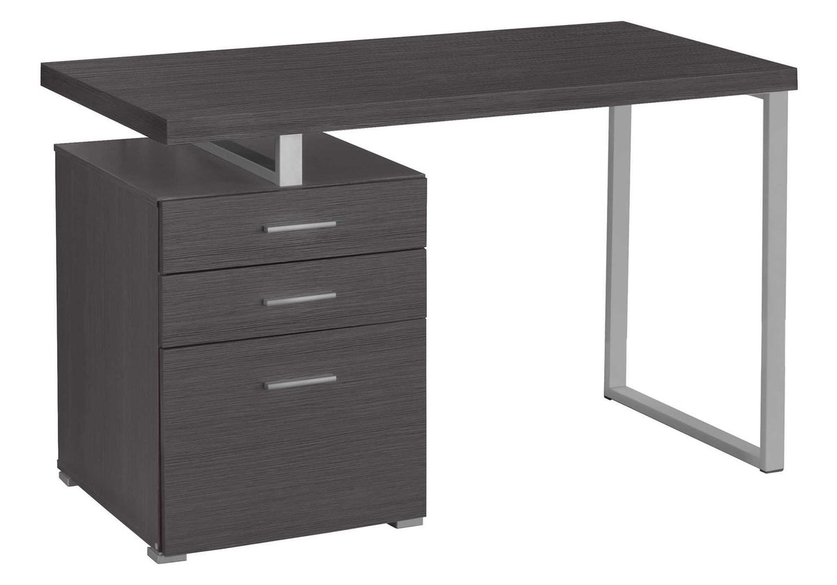 Computer Desk, Home Office, Laptop, Left, Right Set-up, Storage Drawers, 48"l, Work, Grey Laminate, Grey Metal, Contemporary, Modern