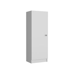 Kitchen Pantry 47" H, One Door Cabinet, Four Interior Shelves, White