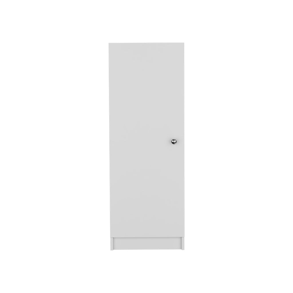 Kitchen Pantry 47" H, One Door Cabinet, Four Interior Shelves, White