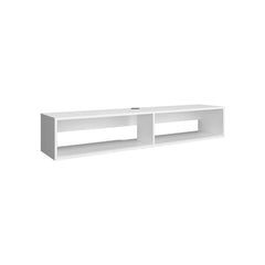 TV Stand 10.4" H, with 2 Shelves, White