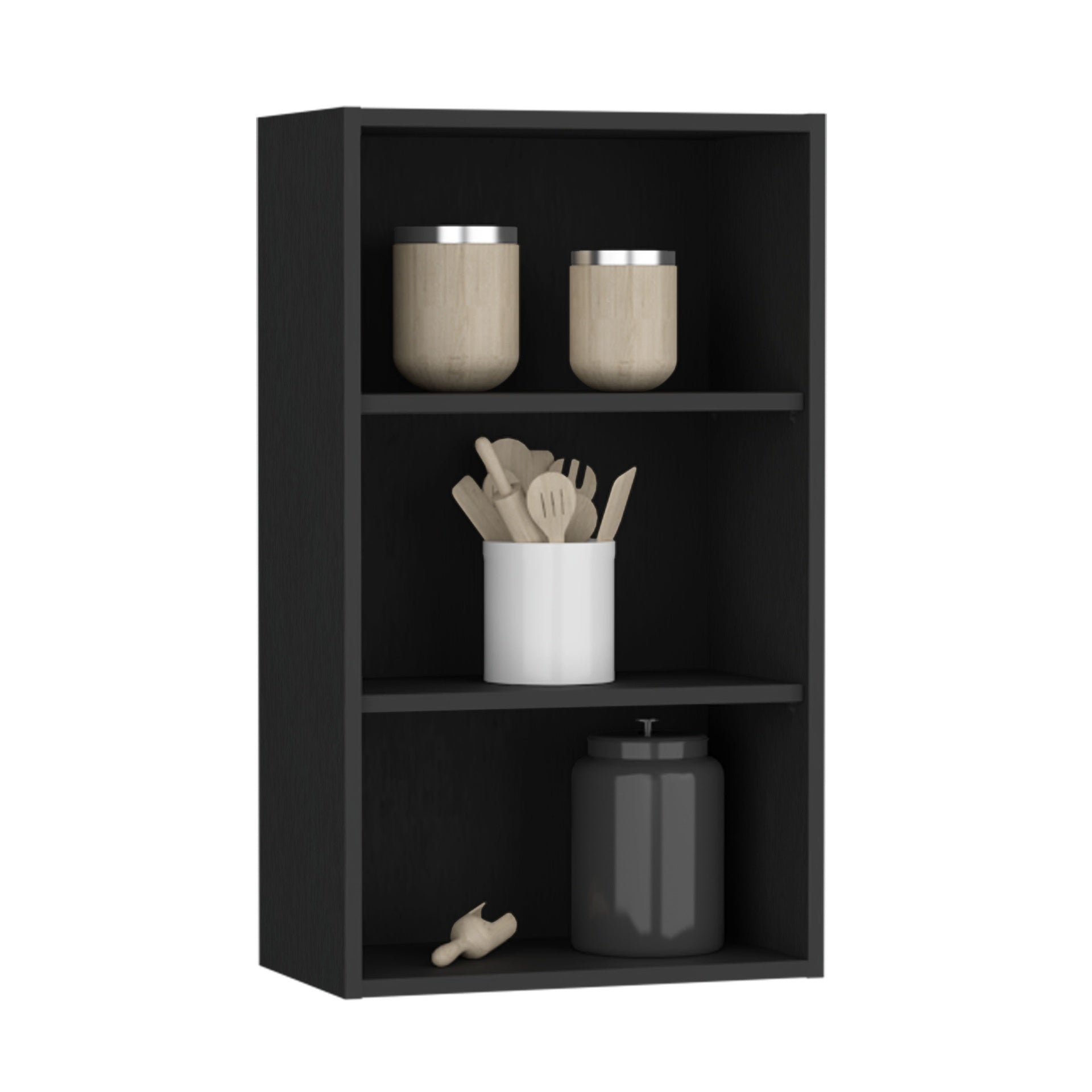 Wall Cabinet 36" H, 3 shelves, Black