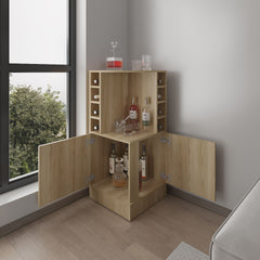 Bar Cabinet, 2 Doors, 8 Wine Bottle Compartments