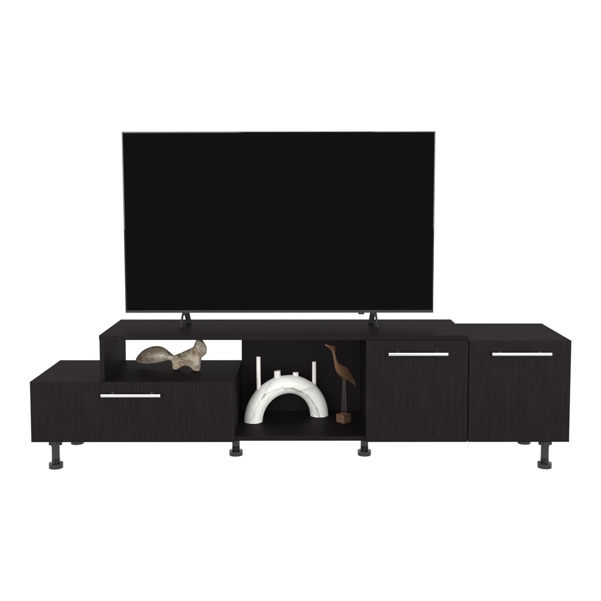 Tv Stand, 3Doors, 1 Shelf 50" TV Capacity