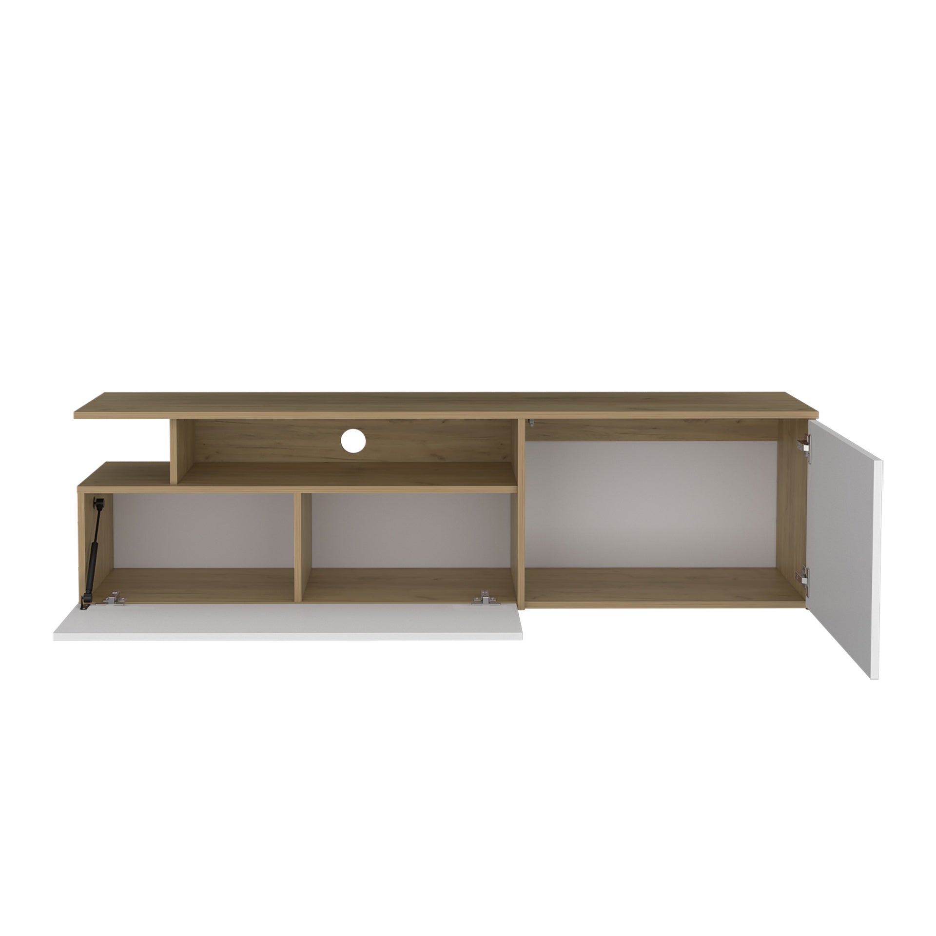 Tv Stand 60" TV Capacity,2 Doors, 4 Shelves