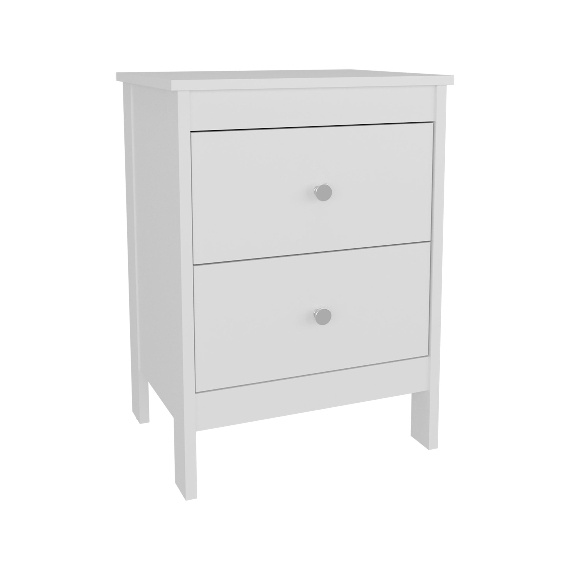 Nightstand, 2 Drawers, White