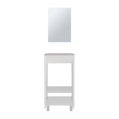 Bathroom Set, Cabinet with Sink + Mirror, 2 Doors, 4 Legs, 2 Shelves, 1 Mirror, White