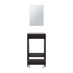 Bathroom Set, Cabinet with Sink + Mirror, 2 Doors, 4 Legs, 2 Shelves, 1 Mirror, Black Wengue