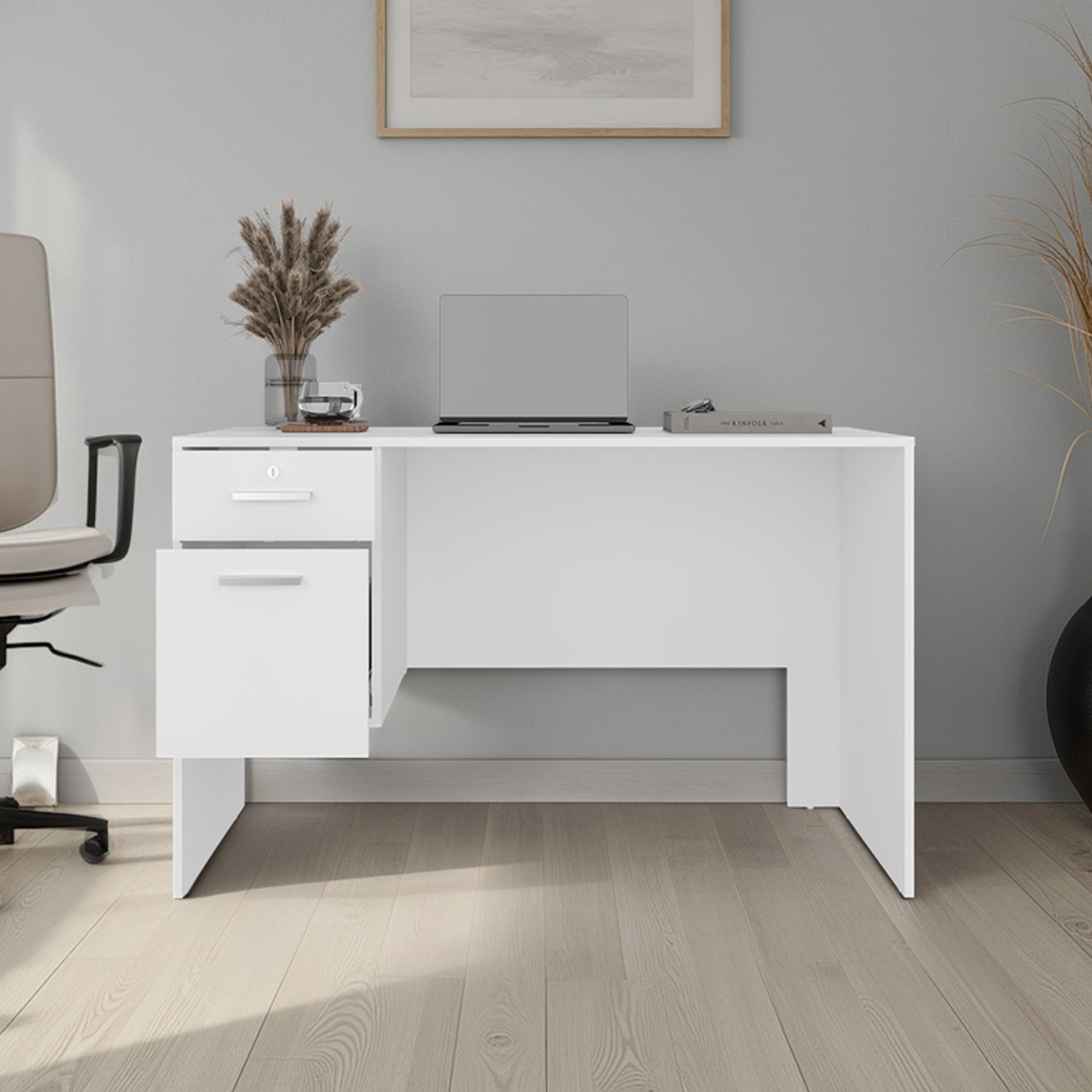 Desk, 2 Drawers, White