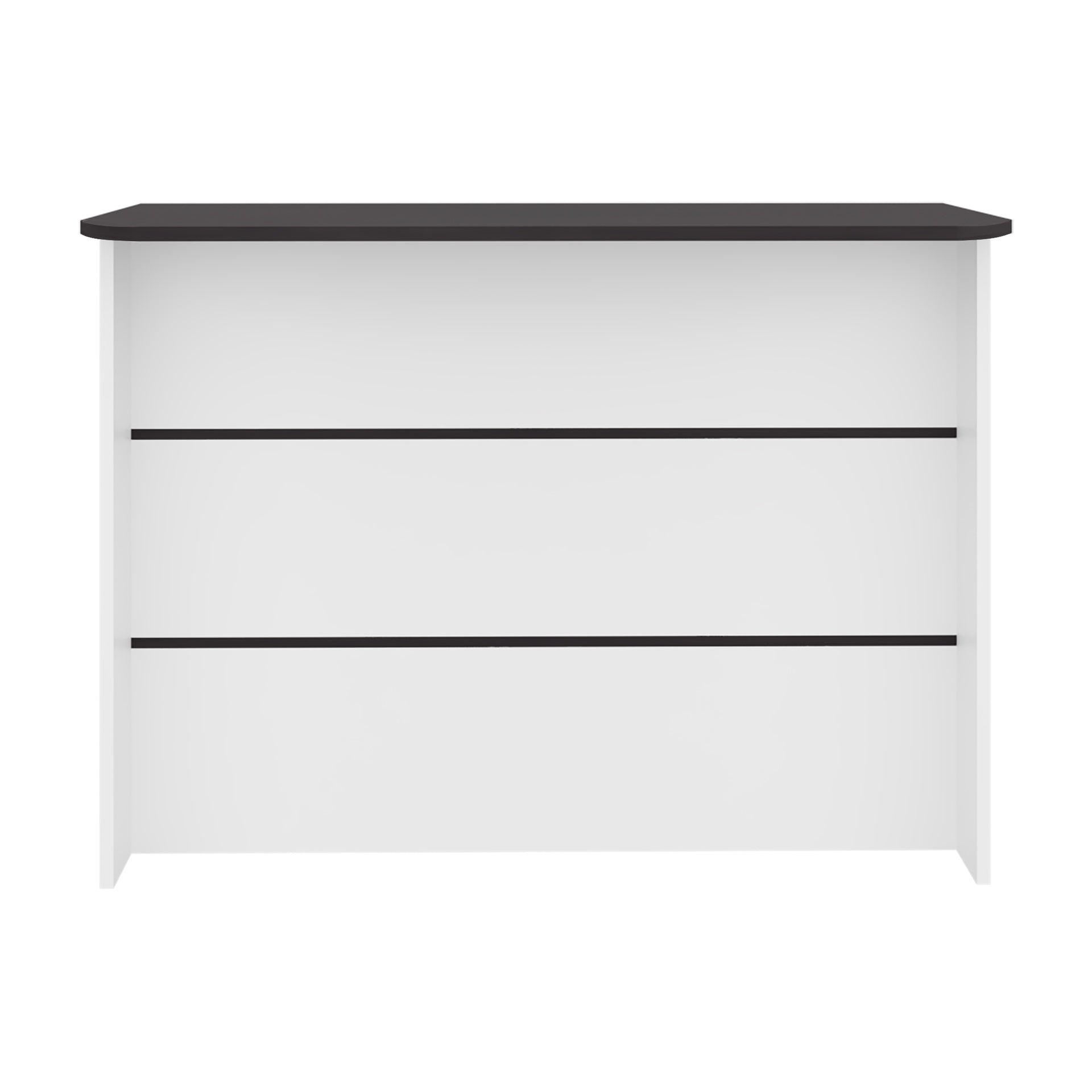 Kitchen Island 35.4" H, 3 Shelves, White / Black Wengue - Kitchen