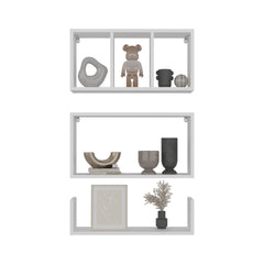 Dennard Wall Shelves 38" H, 5 Shelves, White - Living Room