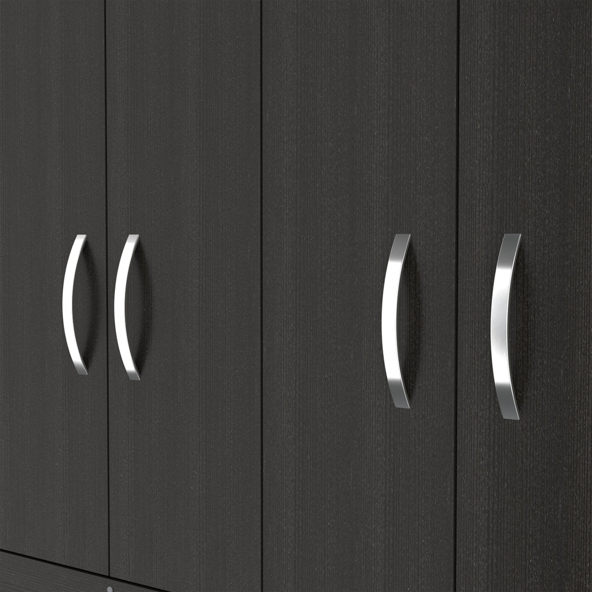 Hamilton Mobile Armoire, 4-Doors Cabinet, Three Drawers, Rods, Four Shelves, Black Wengue - Bedroom