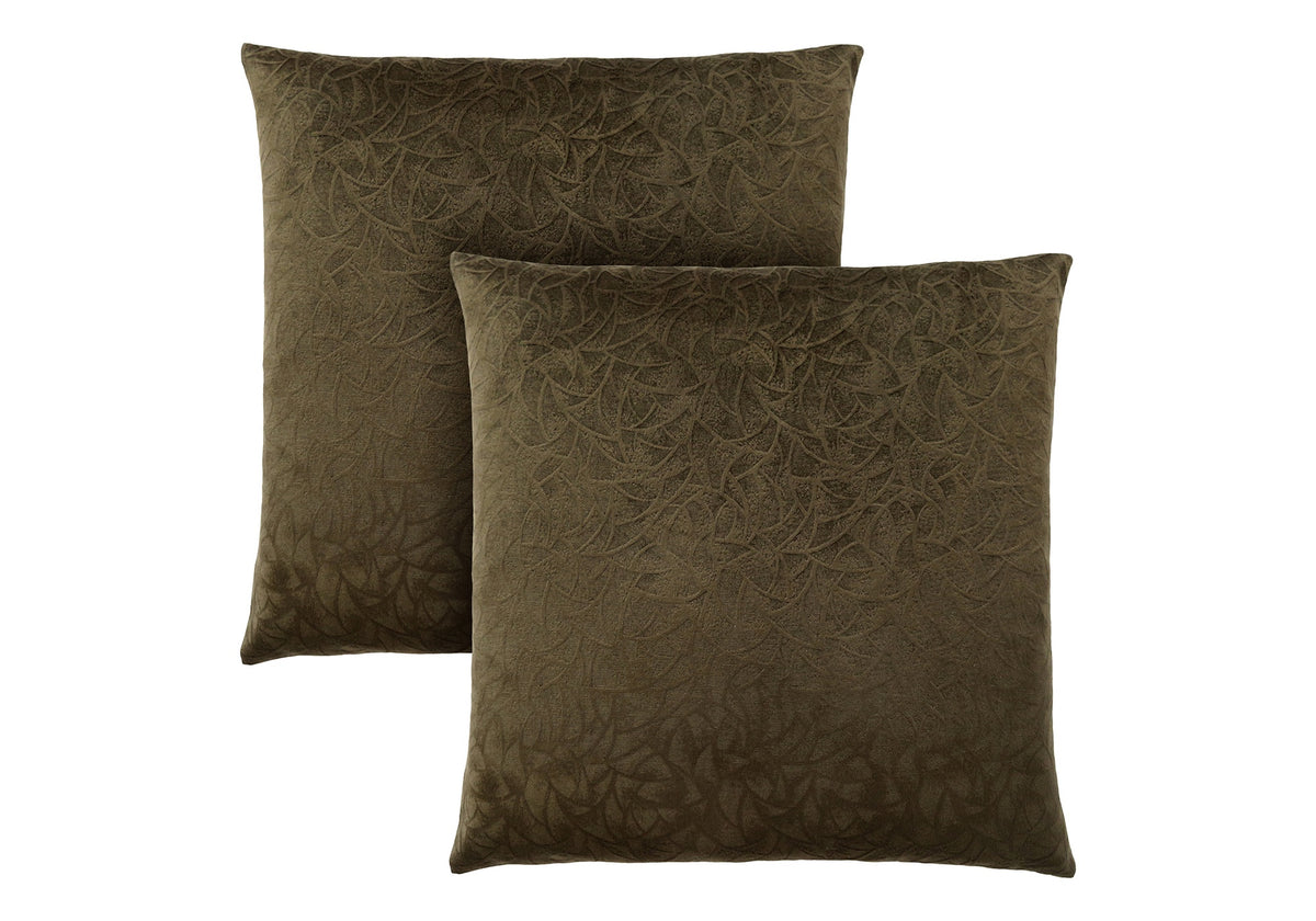 Pillows, Set Of 2, 18 X 18 Square, Insert Included, Decorative Throw, Accent, Sofa, Couch, Bedroom, Green Hypoallergenic Polyester, Modern