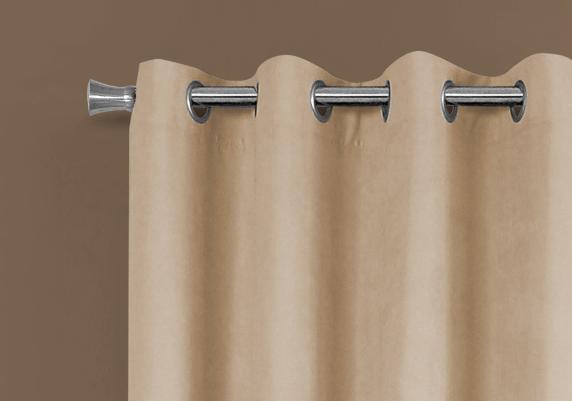 Curtain Panel, 2pcs Set, 54"w X 84"l, Room Darkening, Grommet, Living Room, Bedroom, Kitchen, Beige Micro Suede, Contemporary, Modern