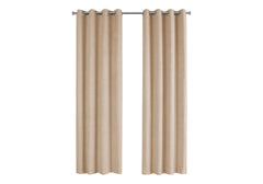 Curtain Panel, 2pcs Set, 54"w X 84"l, Room Darkening, Grommet, Living Room, Bedroom, Kitchen, Beige Micro Suede, Contemporary, Modern