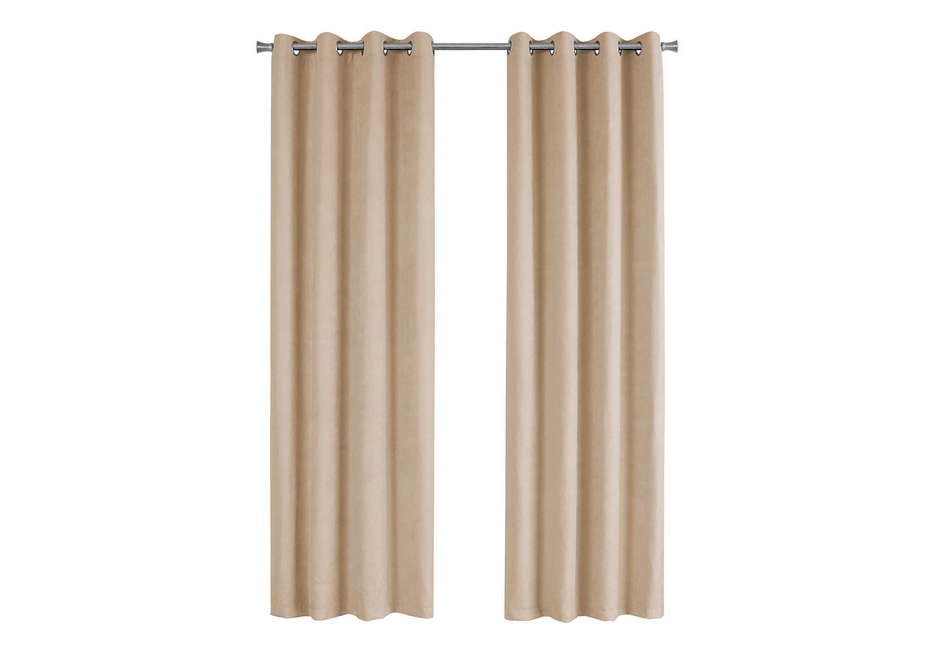 Curtain Panel, 2pcs Set, 54"w X 95"l, Room Darkening, Grommet, Living Room, Bedroom, Kitchen, Beige Micro Suede, Contemporary, Modern