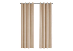 Curtain Panel, 2pcs Set, 54"w X 95"l, Room Darkening, Grommet, Living Room, Bedroom, Kitchen, Beige Micro Suede, Contemporary, Modern