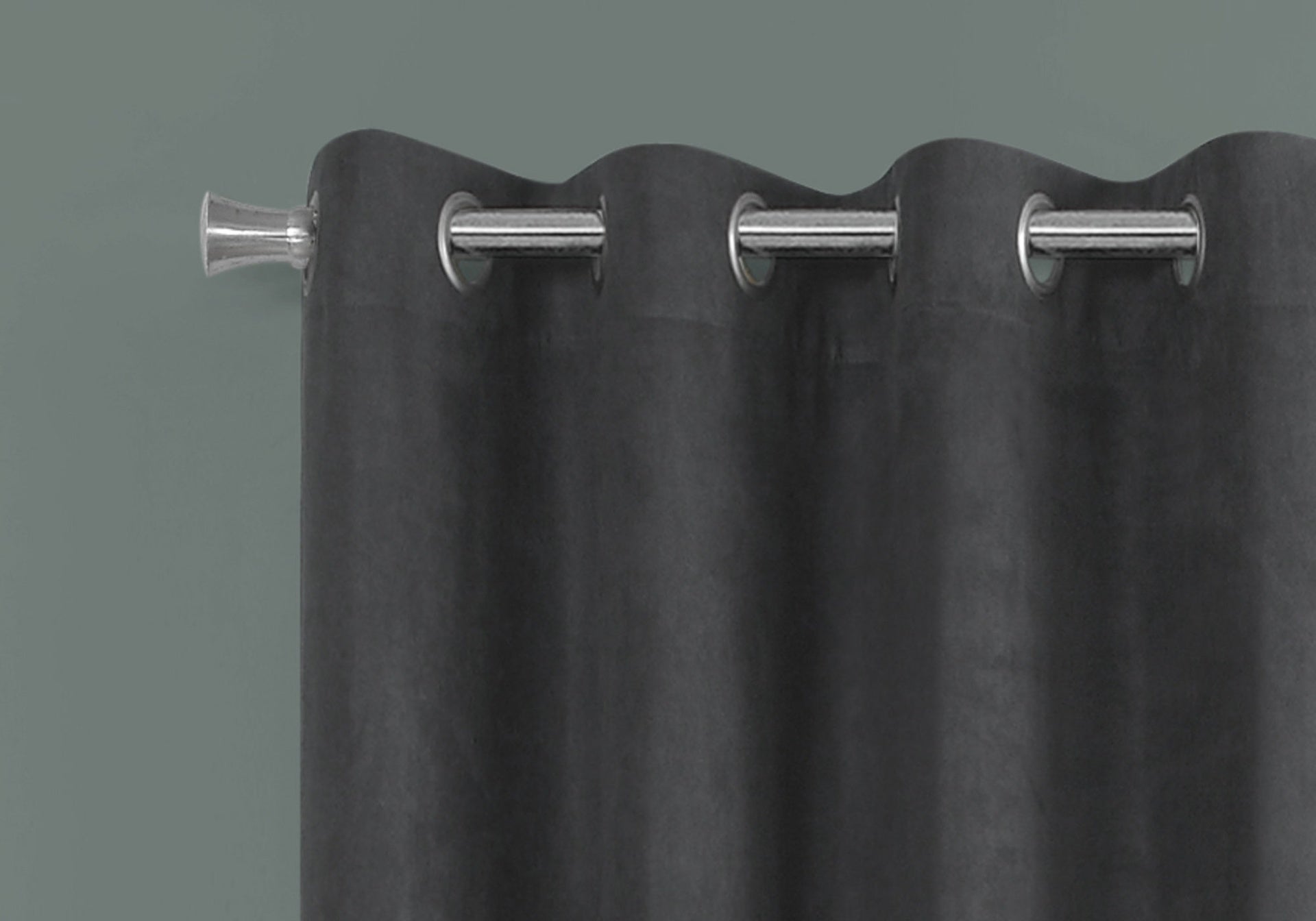 Curtain Panel, 2pcs Set, 54"w X 95"l, Room Darkening, Grommet, Living Room, Bedroom, Kitchen, Grey Micro Suede, Contemporary, Modern