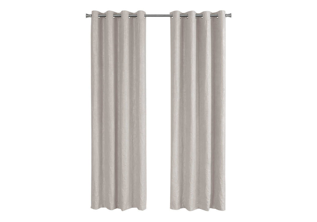 Curtain Panel, 2pcs Set, 54"w X 84"l, Room Darkening, Grommet, Living Room, Bedroom, Kitchen, Beige Micro Suede, Contemporary, Modern