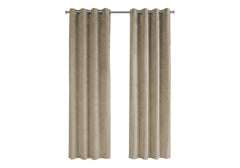 Curtain Panel, 2pcs Set, 54"w X 84"l, Room Darkening, Grommet, Living Room, Bedroom, Kitchen, Beige Velvet, Contemporary, Modern