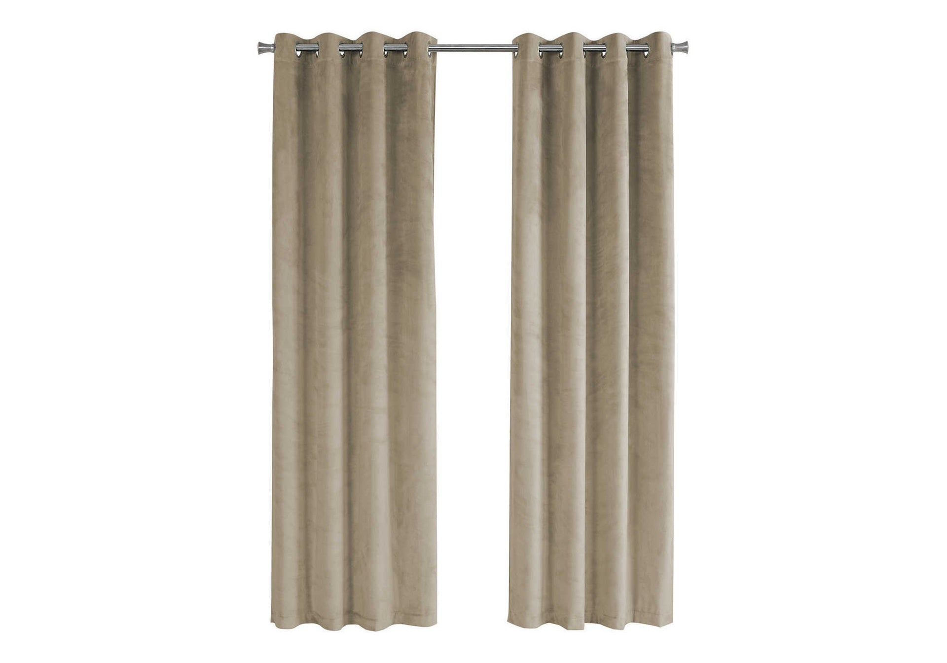 Curtain Panel, 2pcs Set, 54"w X 95"l, Room Darkening, Grommet, Living Room, Bedroom, Kitchen, Beige Velvet, Contemporary, Modern