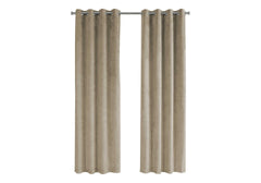 Curtain Panel, 2pcs Set, 54"w X 95"l, Room Darkening, Grommet, Living Room, Bedroom, Kitchen, Beige Velvet, Contemporary, Modern