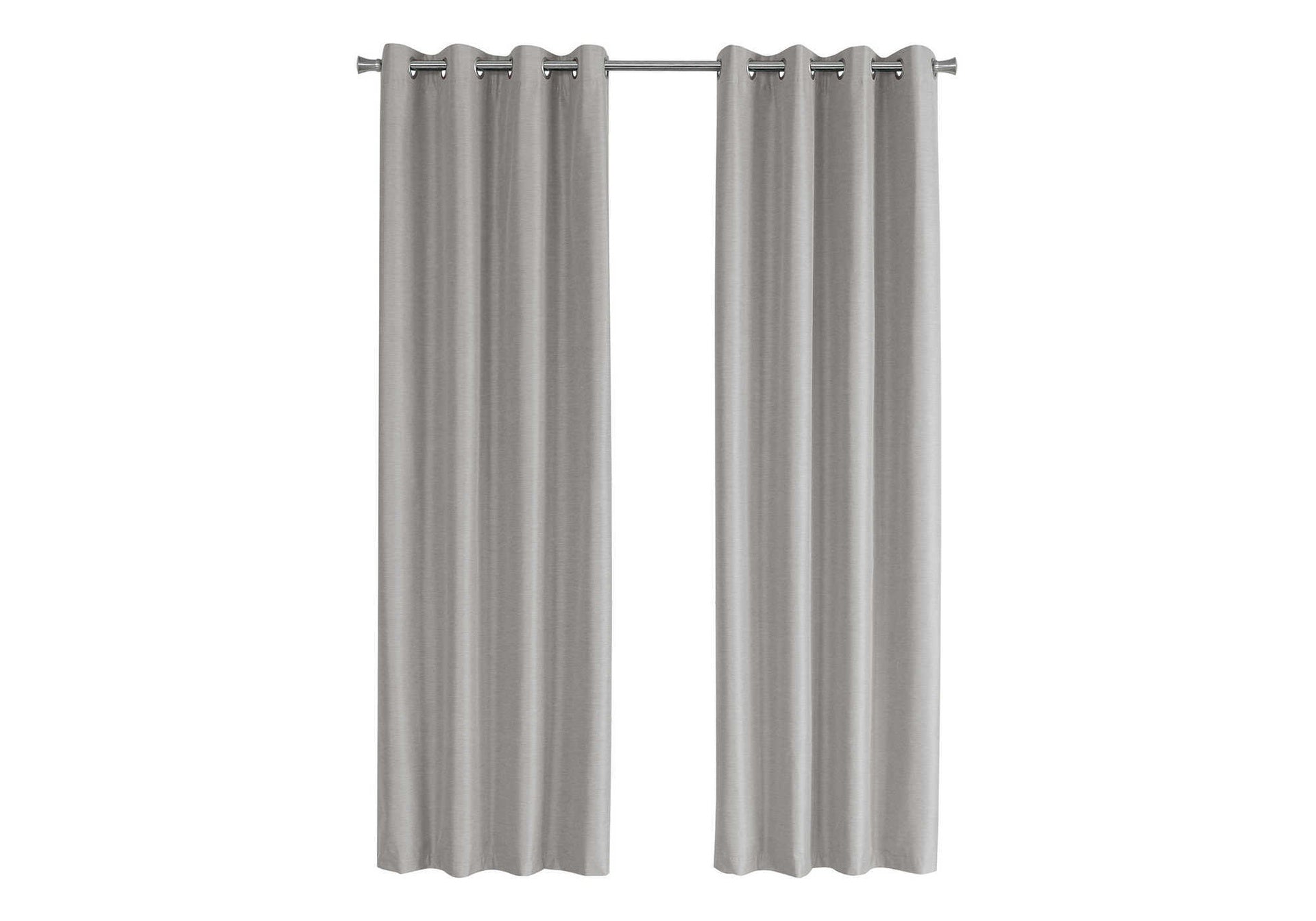 Curtain Panel, 2pcs Set, 54"w X 84"l, 100% Blackout, Grommet, Living Room, Bedroom, Kitchen, Grey Thermal Insulation Polyester, Contemporary, Modern