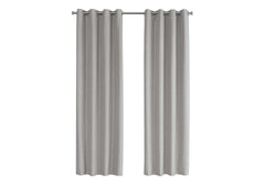 Curtain Panel, 2pcs Set, 54"w X 95"l, 100% Blackout, Grommet, Living Room, Bedroom, Kitchen, Grey Thermal Insulation Polyester, Contemporary, Modern