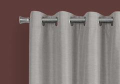 Curtain Panel, 2pcs Set, 54"w X 95"l, 100% Blackout, Grommet, Living Room, Bedroom, Kitchen, Grey Thermal Insulation Polyester, Contemporary, Modern