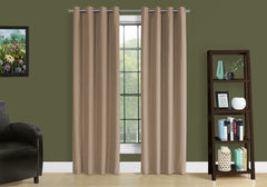 Curtain Panel, 2pcs Set, 54"w X 84"l, 100% Blackout, Grommet, Living Room, Bedroom, Kitchen, Brown Thermal Insulation Polyester, Contemporary, Modern