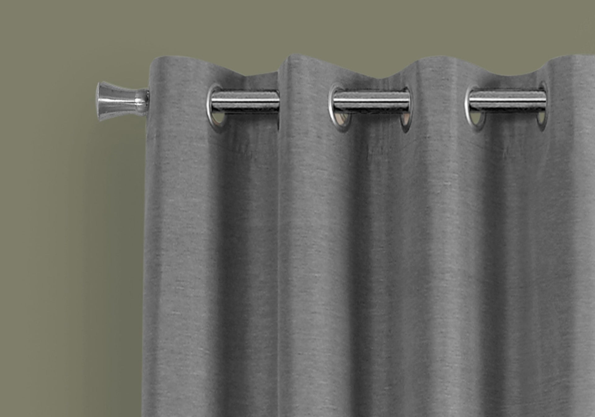 Curtain Panel, 2pcs Set, 54"w X 95"l, 100% Blackout, Grommet, Living Room, Bedroom, Kitchen, Grey Thermal Insulation Polyester, Contemporary, Modern