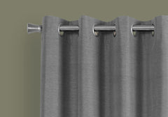 Curtain Panel, 2pcs Set, 54"w X 95"l, 100% Blackout, Grommet, Living Room, Bedroom, Kitchen, Grey Thermal Insulation Polyester, Contemporary, Modern