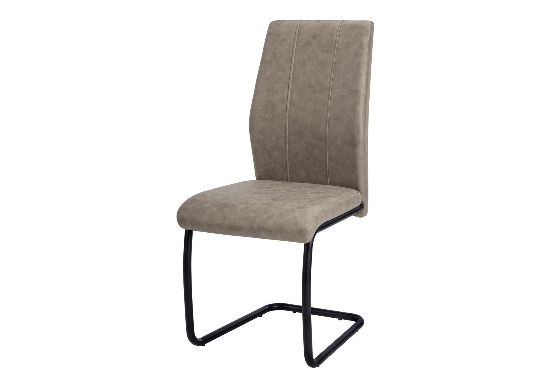 Dining Chair, Set Of 2, Side, Upholstered, Kitchen, Dining Room, 39" Height, Brown Fabric, Black Metal, Contemporary, Modern