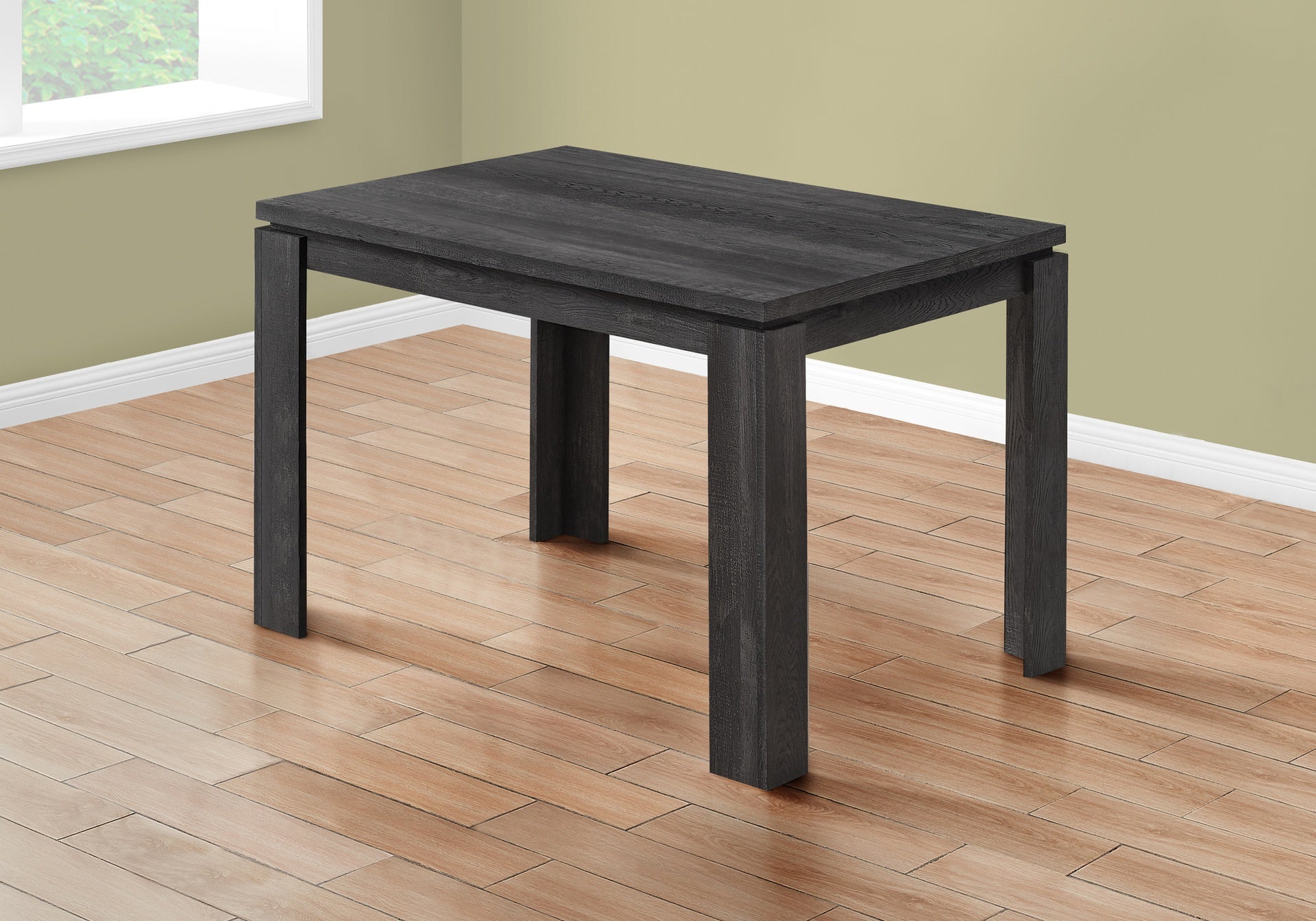 Dining Table, 48" Rectangular, Small, Kitchen, Dining Room, Black Laminate, Contemporary, Modern