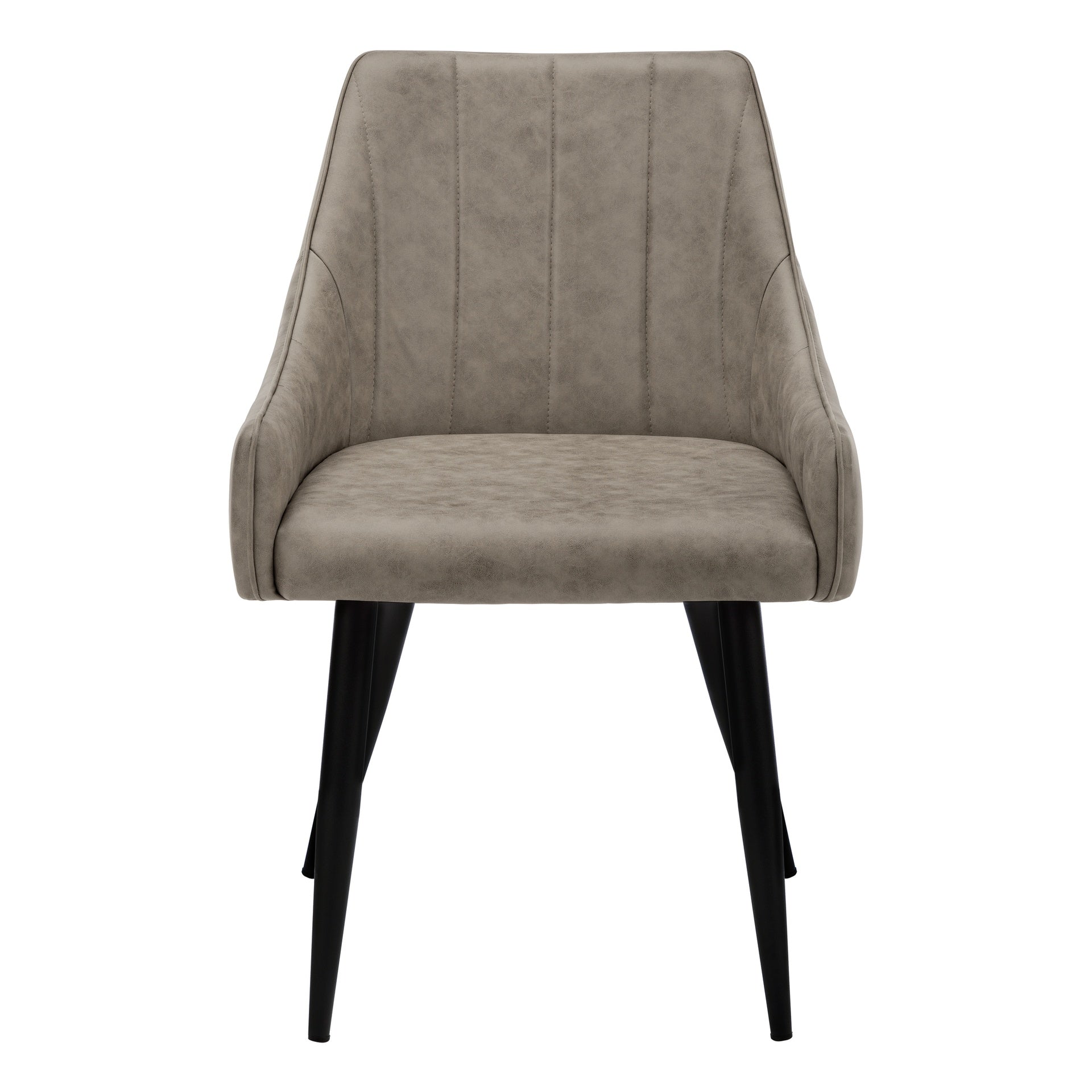 Dining Chair, Set Of 2, Side, Upholstered, Kitchen, Dining Room, Brown Fabric, Black Metal, Contemporary, Modern